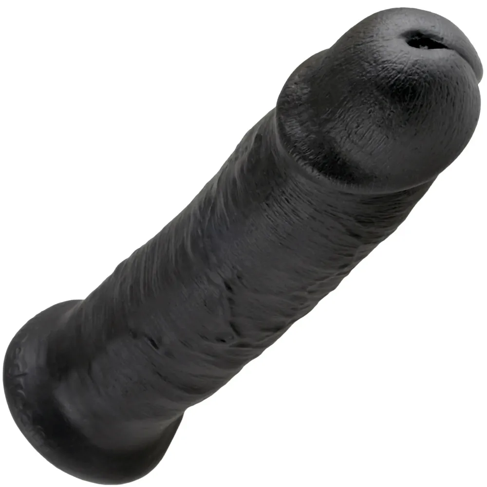 10 Inch Veined & Girthy Black Suction Cup Dildo