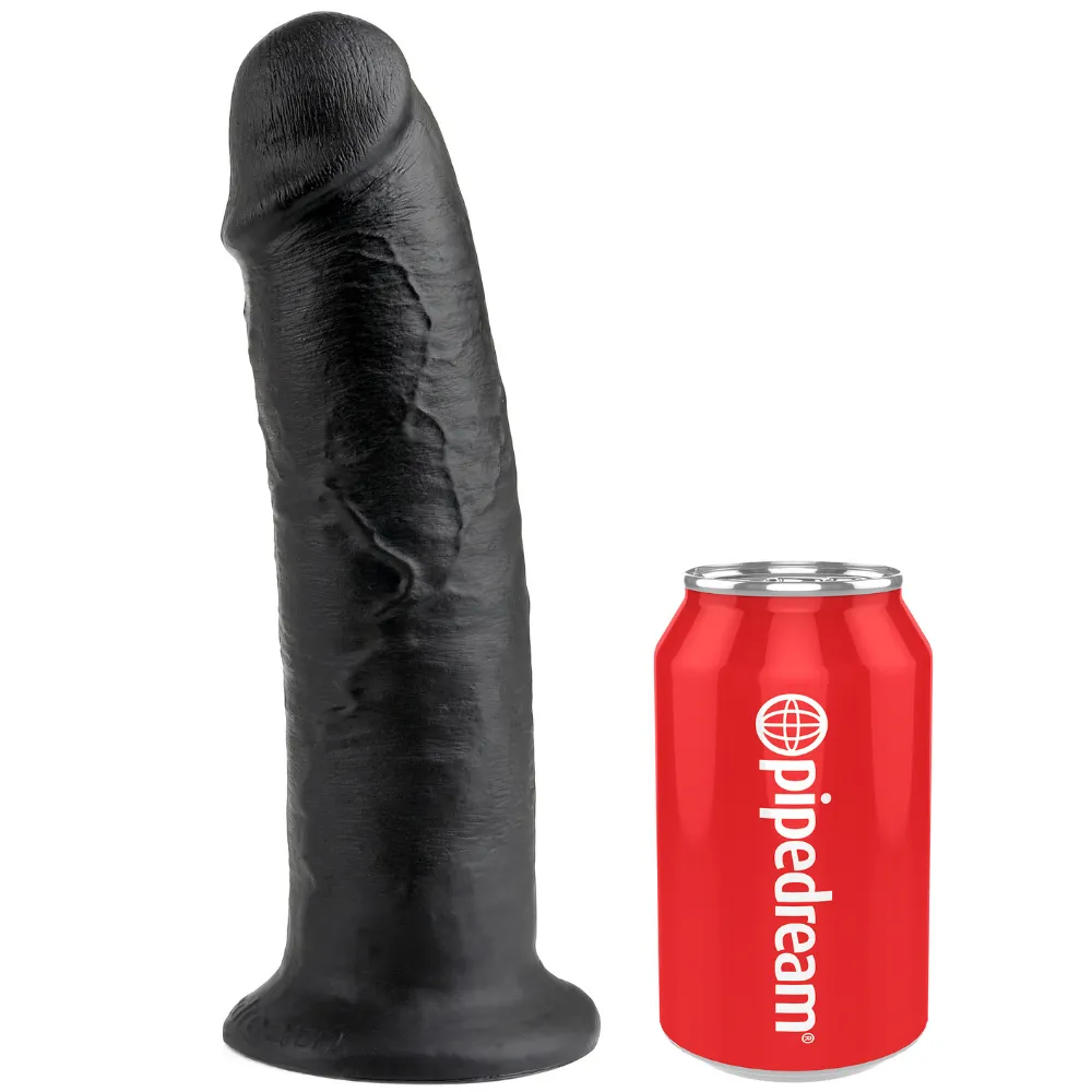 10 Inch Veined & Girthy Black Suction Cup Dildo