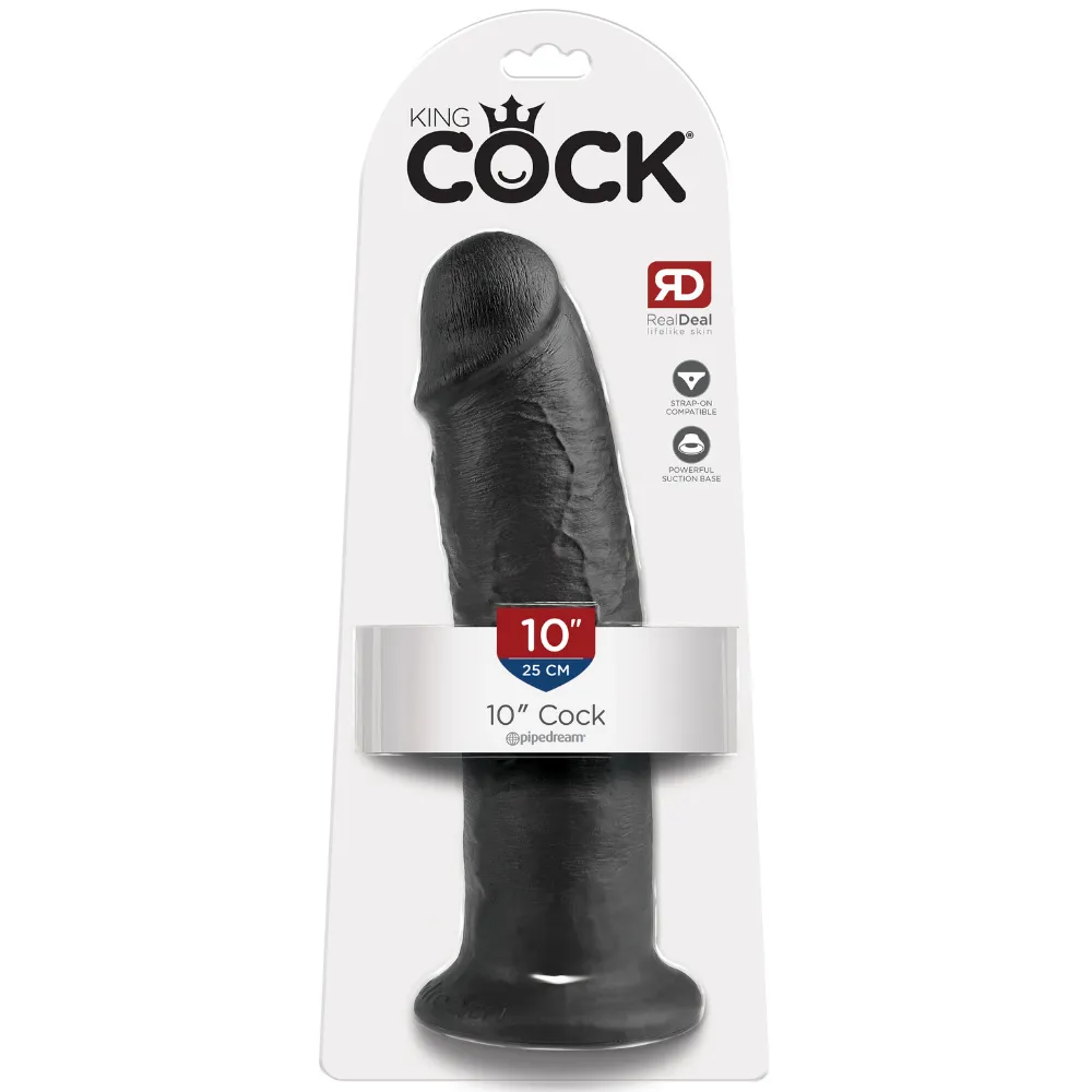 10 Inch Veined & Girthy Black Suction Cup Dildo