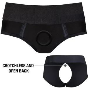 2.0 Brief  Crotchless Harness - Black