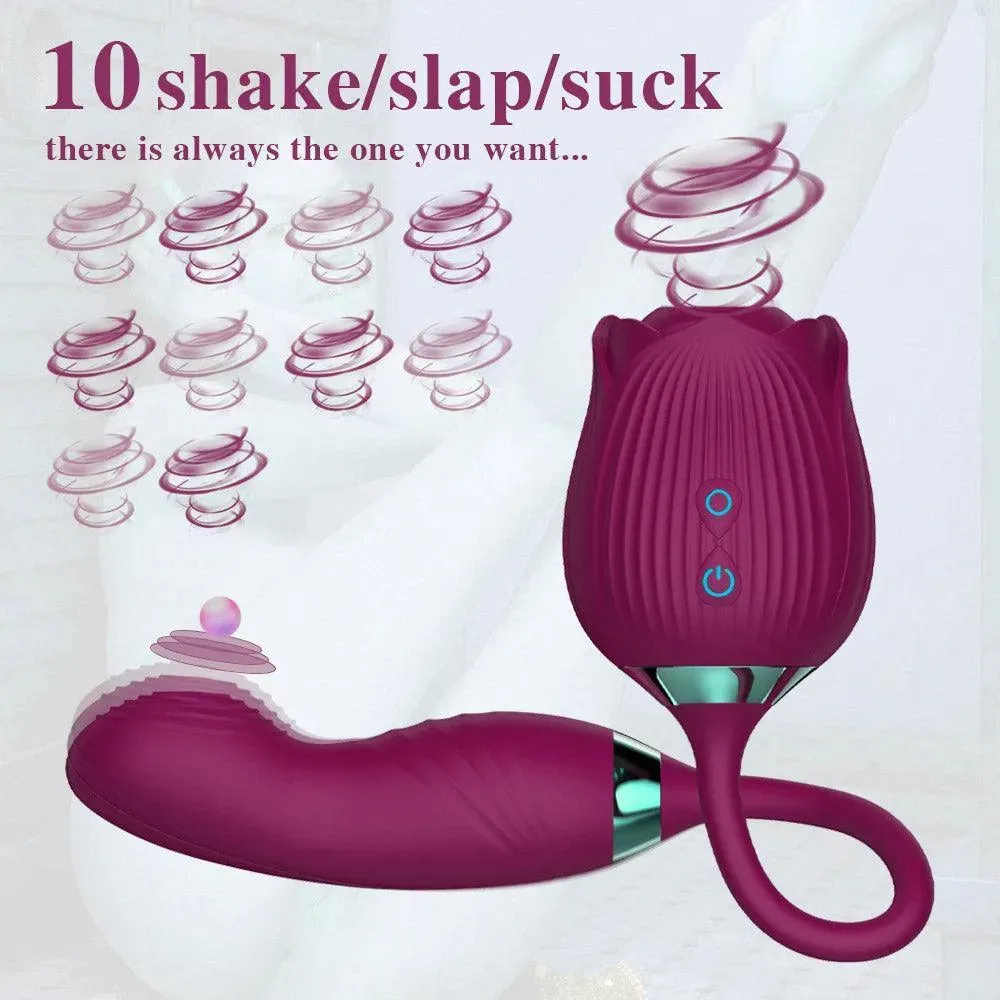 3 in 1 Rose Toy with Flapping Vibrator