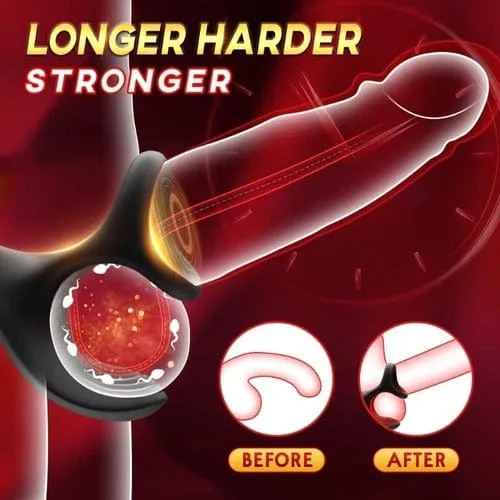 3 In 1 Spherical Vibrating Anal Plug Testicles Stimulator With cock Ring