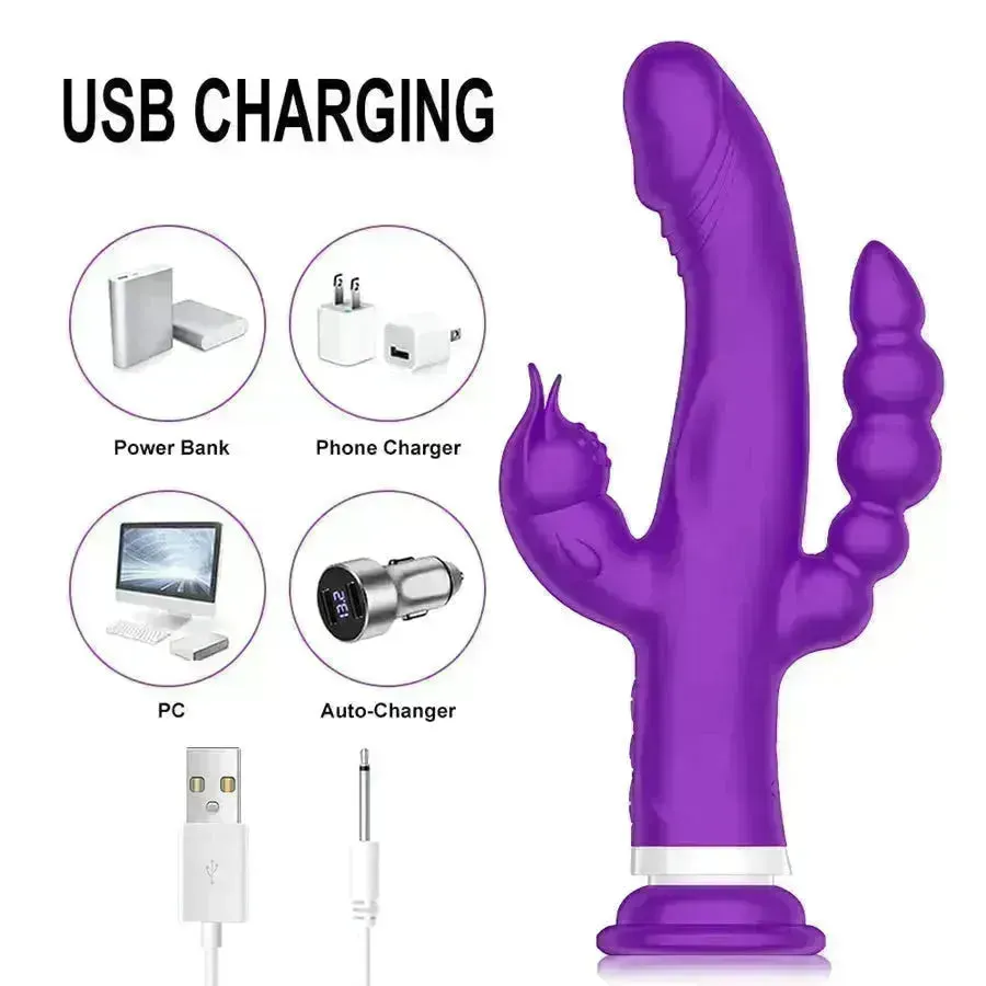 3-In-1 Vibrating Rabbit Adult Toy