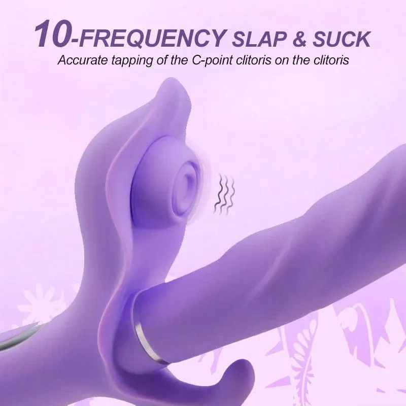 4 in 1 Thrusting Sucking & Flapping Rabbit Vibrator G-spot Masager for Women and Couples