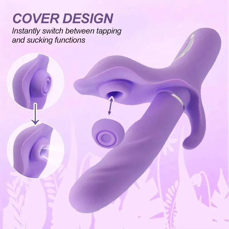 4 in 1 Thrusting Sucking & Flapping Rabbit Vibrator G-spot Masager for Women and Couples