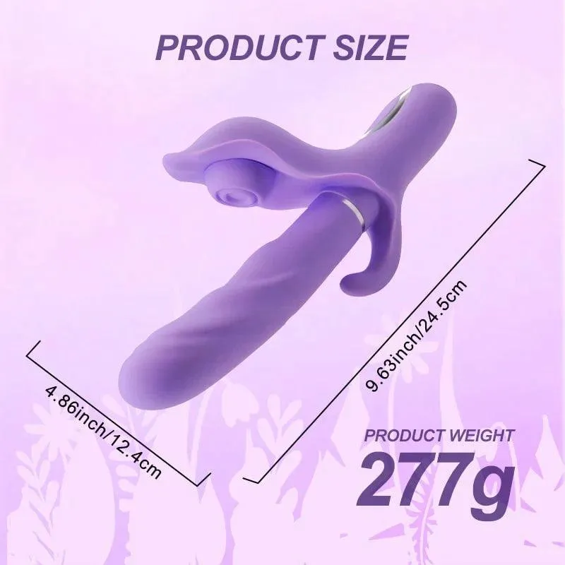 4 in 1 Thrusting Sucking & Flapping Rabbit Vibrator G-spot Masager for Women and Couples
