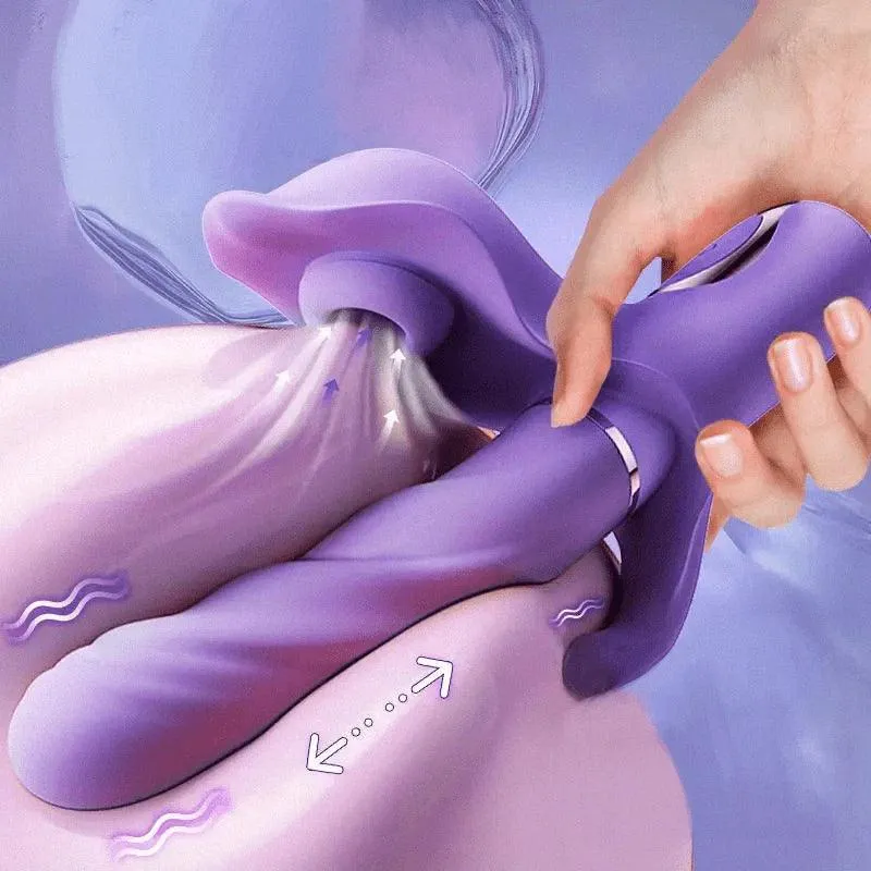 4 in 1 Thrusting Sucking & Flapping Rabbit Vibrator G-spot Masager for Women and Couples