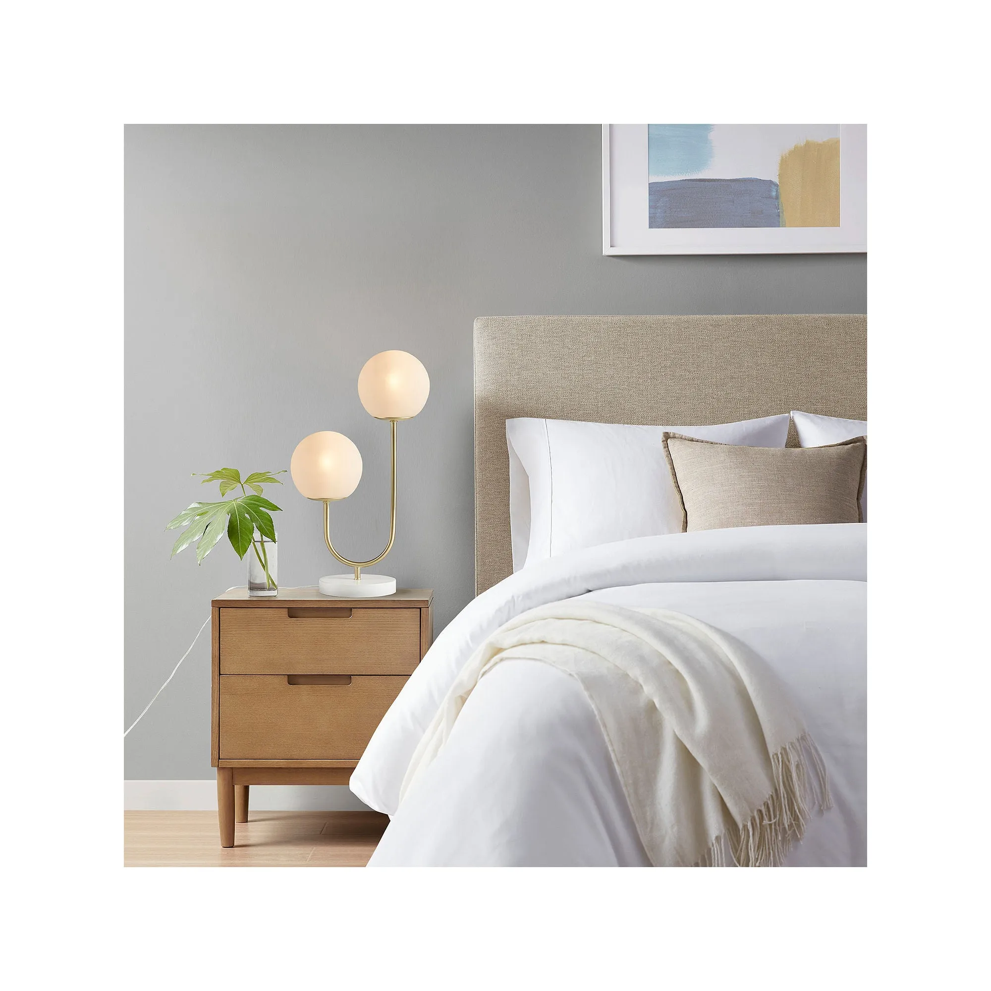 510 Design Zusa 2-Light Globe Metal Table Lamp - GOLD WHITE ONE SIZE