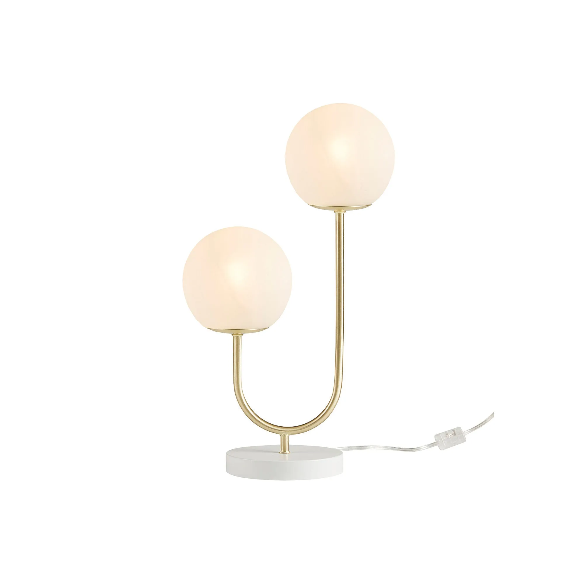 510 Design Zusa 2-Light Globe Metal Table Lamp - GOLD WHITE ONE SIZE