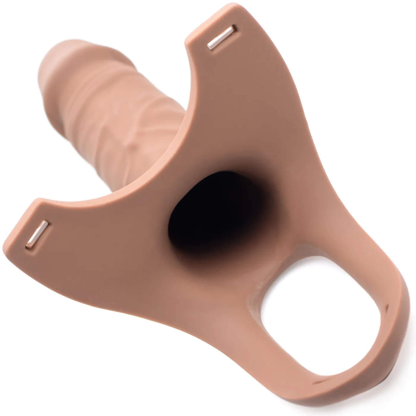6 Inch Hollow Silicone Dildo Strap-On - With Cum Through Tip!