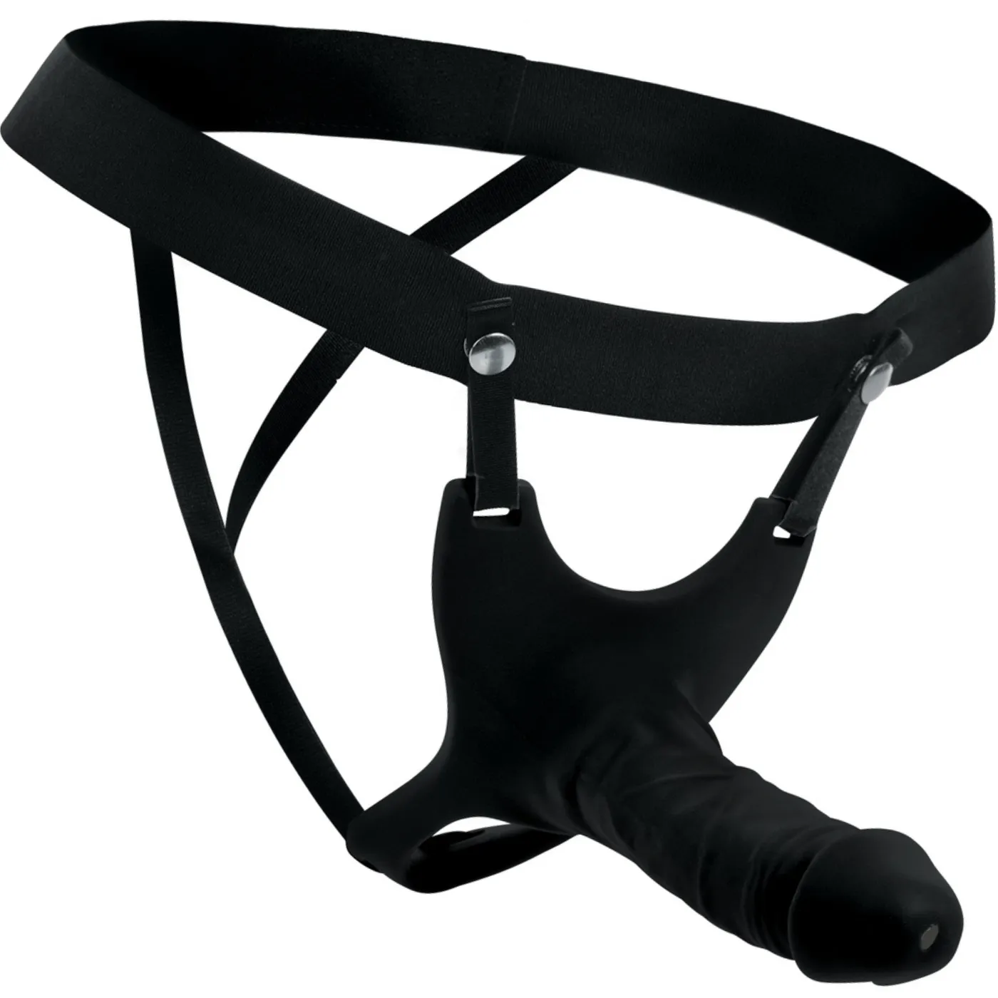 6 Inch Hollow Silicone Dildo Strap-On - With Cum Through Tip!