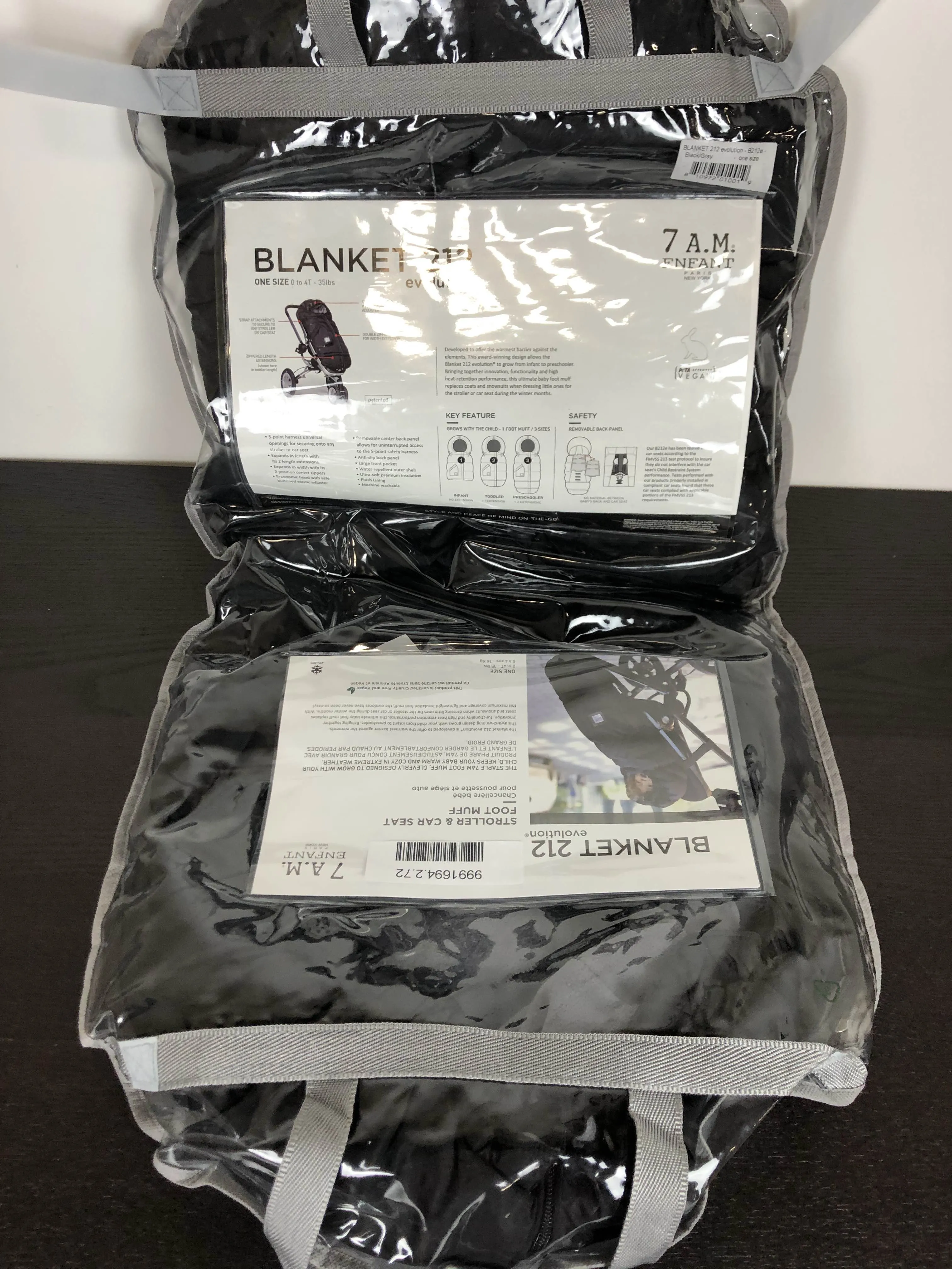 7 A.M. Enfant Blanket 212 Evolution, Black