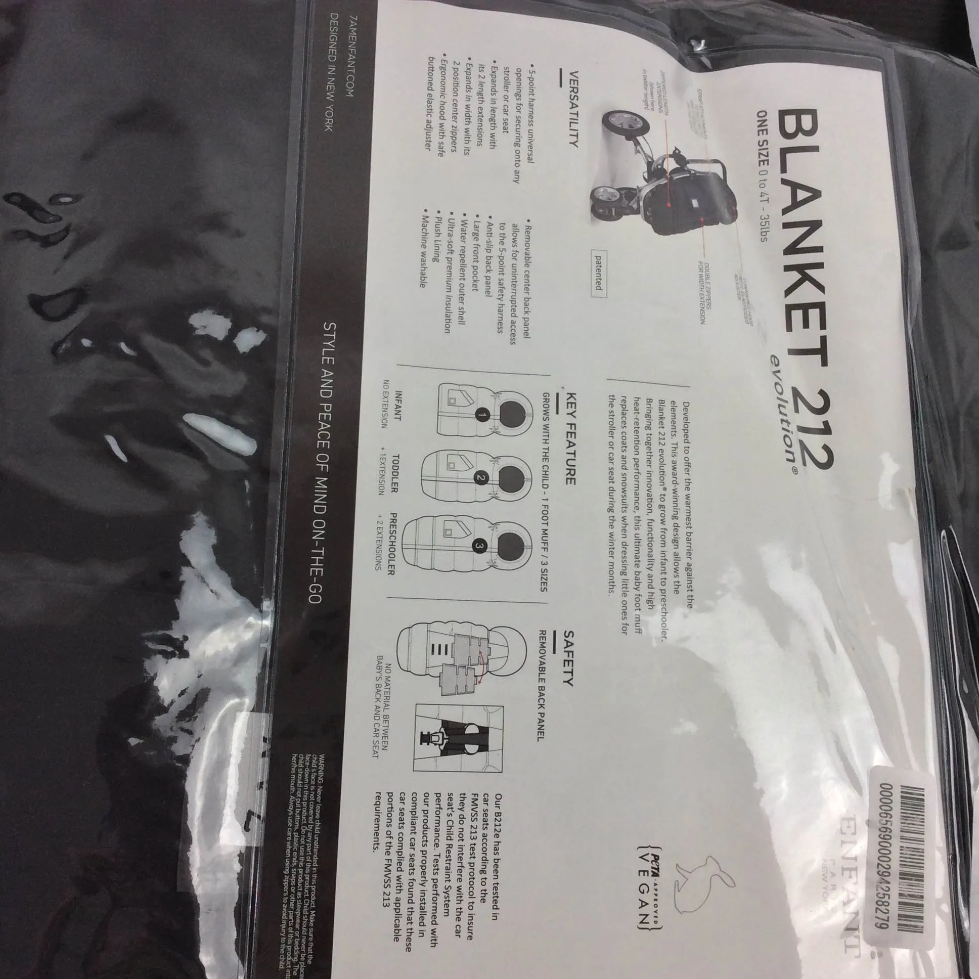 7 A.M. Enfant Blanket 212 Evolution, Black