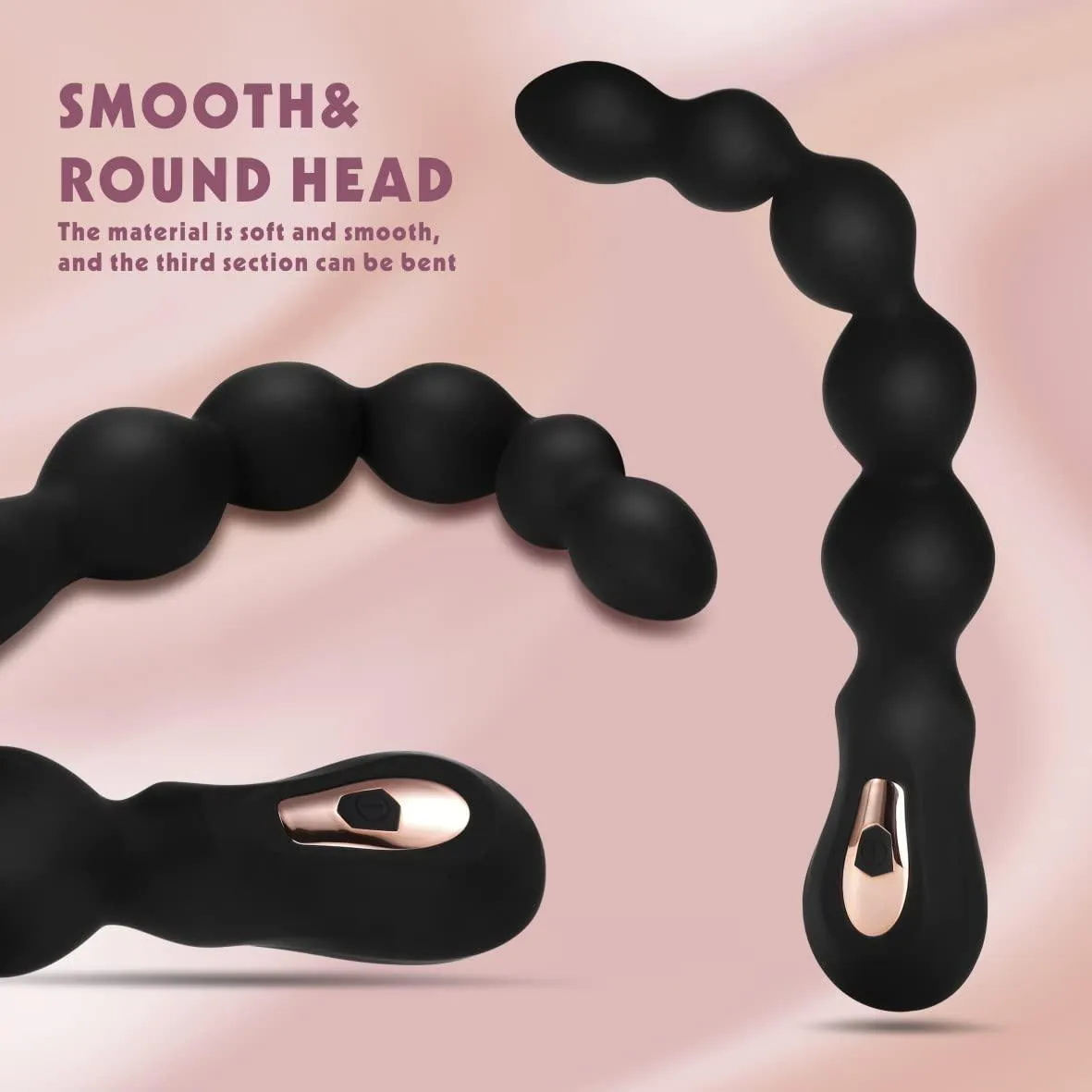 7 Frequency Vibration Anal Beads Graduated Design Butt Plug G-Spot Vibrator Sex Toy for Man & Woman