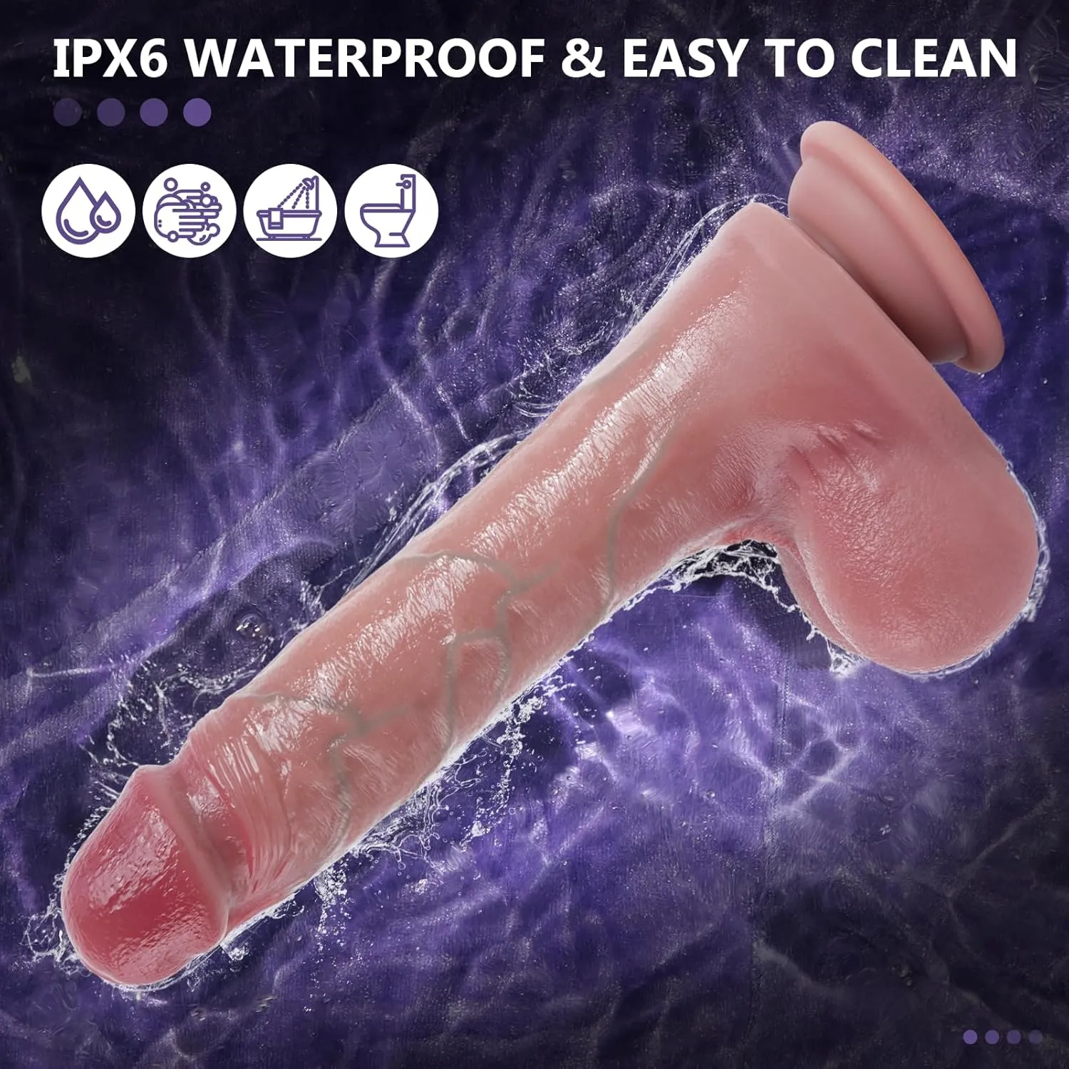 8.5 Inch Realistic Dildos with 7 Thrusting & 10 Vibrating & Heating Modes
