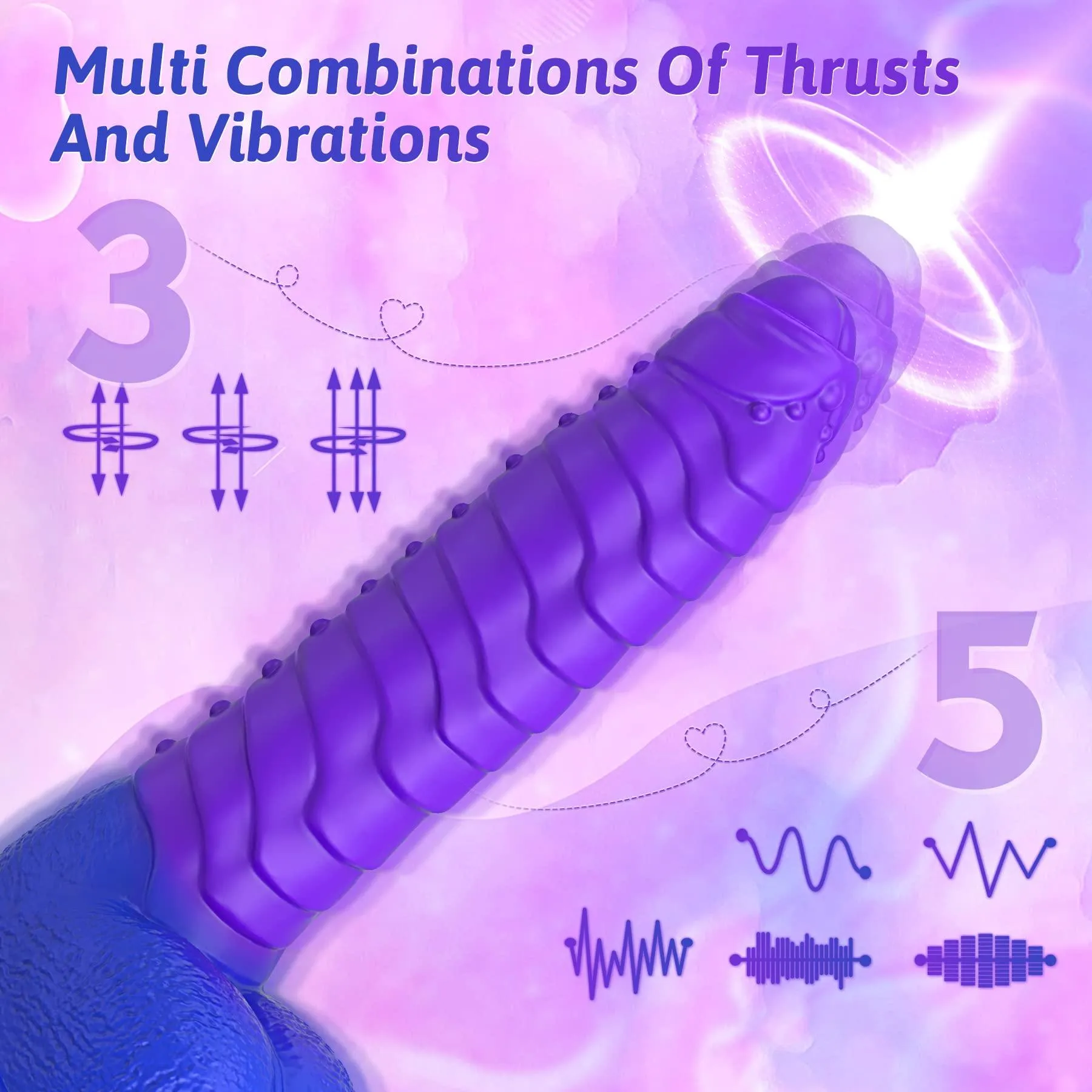 Absalom Caterpillar Color-Changing Telescopic Dildo Heating Monster Dildos with Suction Cup Woman Sex Toy