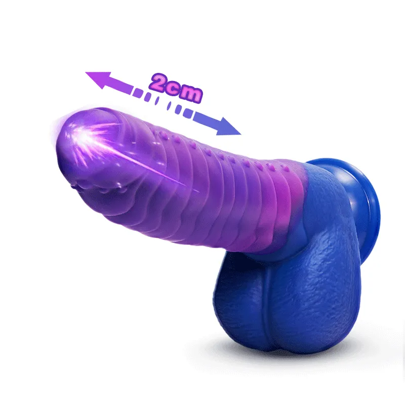 Absalom Caterpillar Color-Changing Telescopic Dildo Heating Monster Dildos with Suction Cup Woman Sex Toy