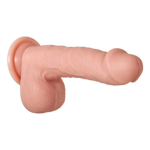 Adam & Eve - Adam's Warming Rotating Power Boost Remote Control Realistic Dildo with Balls 7.5" (Beige)
