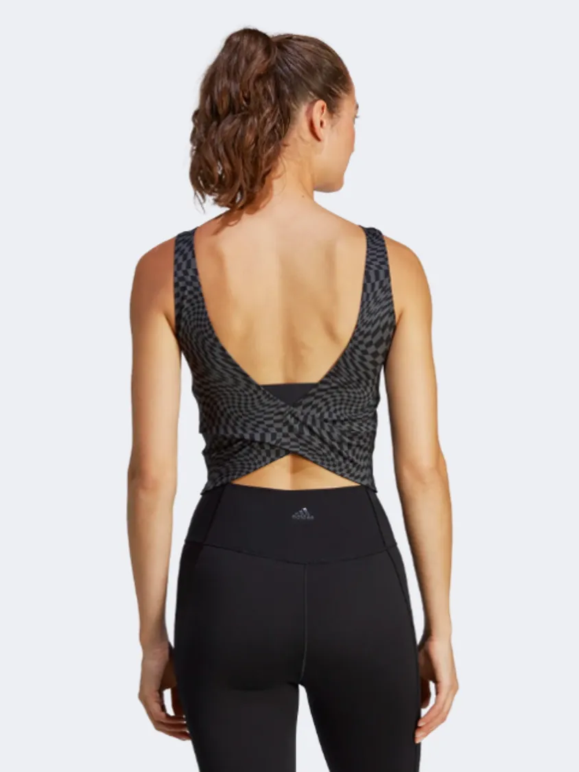 Adidas Print Clash Yoga Women Training Tank Black