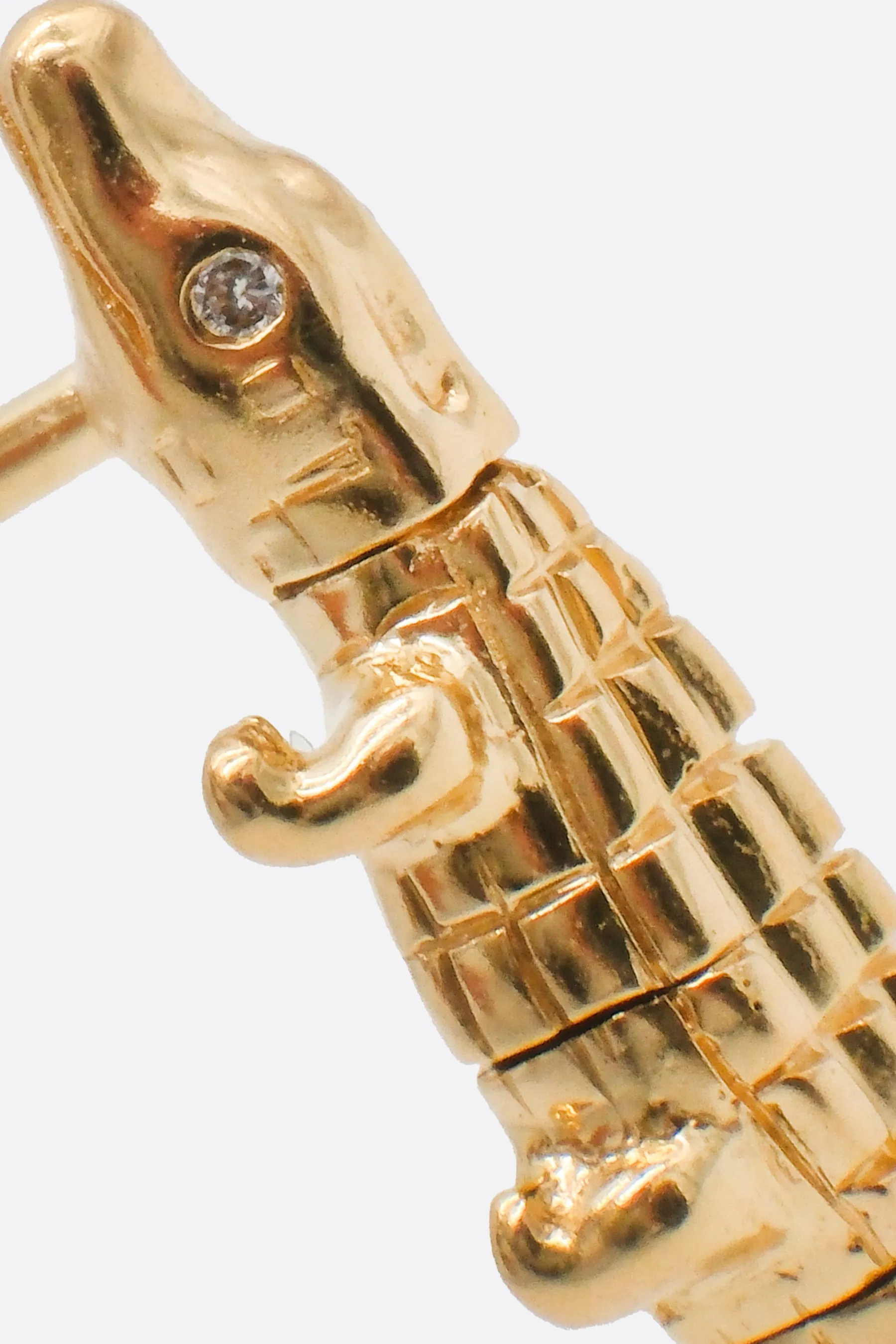 Alligator 18k gold convertible earring