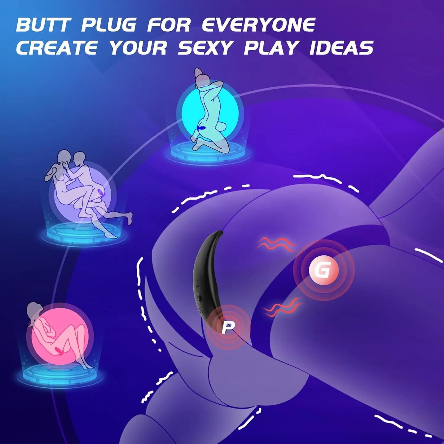 Anal Butt Plug Sex Toys for Men, KERERO Prostate Massager Anal Toys with 10 Vibrating & 3 Shocking Modes,Remote Control Adult Sex Toys for Couples