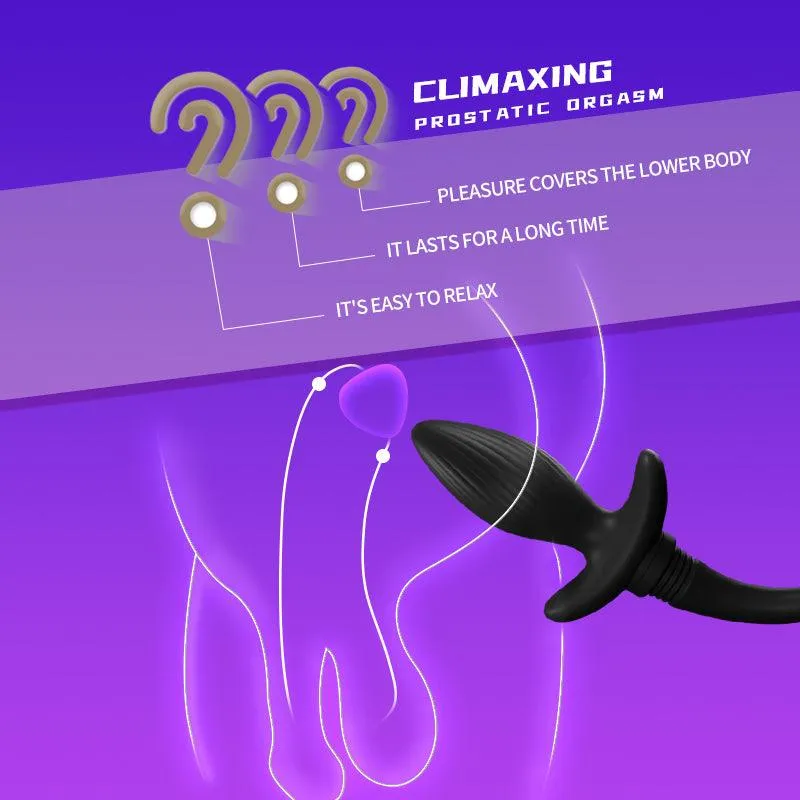 Anal Vibrator With Wagging Dog Tail 10 Vibrating Butt Plug