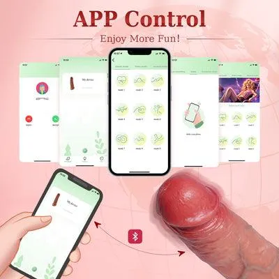 App Control Vibrating Penis Extender with Cock Ring Realistic Penis Sleeve Male Sex Toys