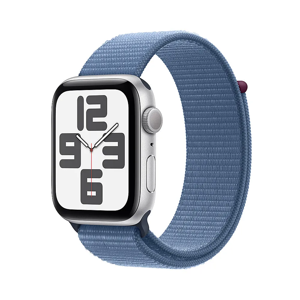 Apple Watch SE 2 44mm Silver Aluminum - Storm Blue Sport Loop MREF3LL/A