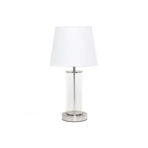 Asstd National Brand Simple Designs Encased Metal And Clear Glass Table Lamp LT2081-BOB - NICKEL WHITE ONE SIZE