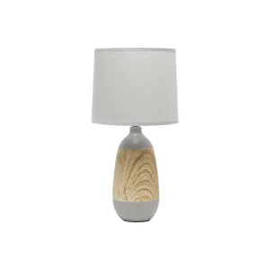 Asstd National Brand Simple Designs Oblong Ceramic Table Lamp LT1117-GRY - LT WOOD GRAY ONE SIZE