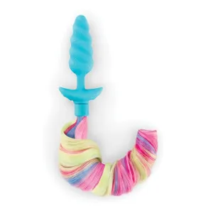 B Vibe - Unicorn Tail Vibrating Butt Plug Special Edition (Blue)