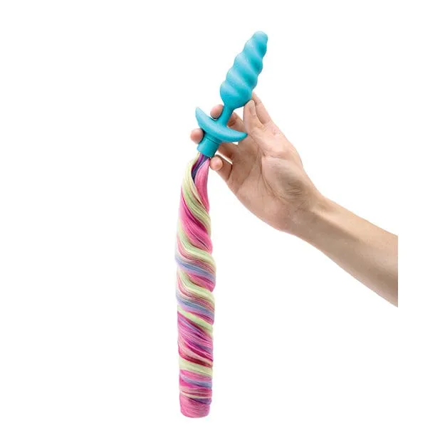 B Vibe - Unicorn Tail Vibrating Butt Plug Special Edition (Blue)