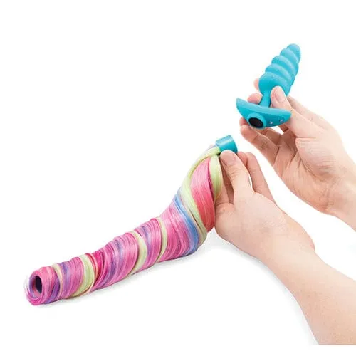 B Vibe - Unicorn Tail Vibrating Butt Plug Special Edition (Blue)