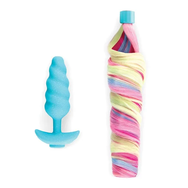 B Vibe - Unicorn Tail Vibrating Butt Plug Special Edition (Blue)