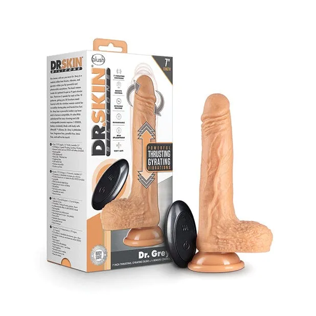 Blush Novelties - Dr Skin Silicone Dr Grey Thrusting Realistic Dildo with Balls 7" (Beige)