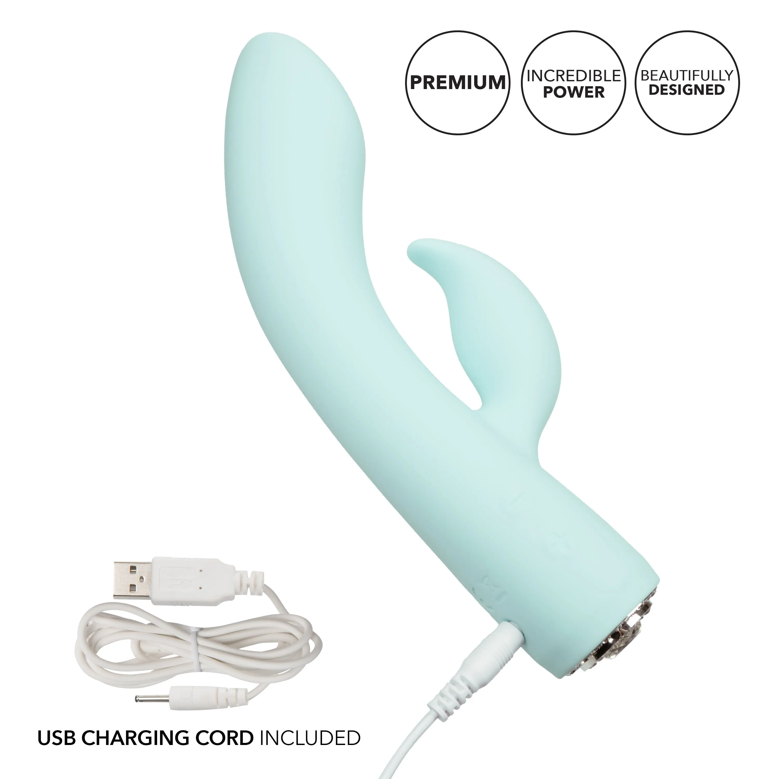 Calexotics - Pave Silicone Rabbit Vibrator Marilyn (Blue)