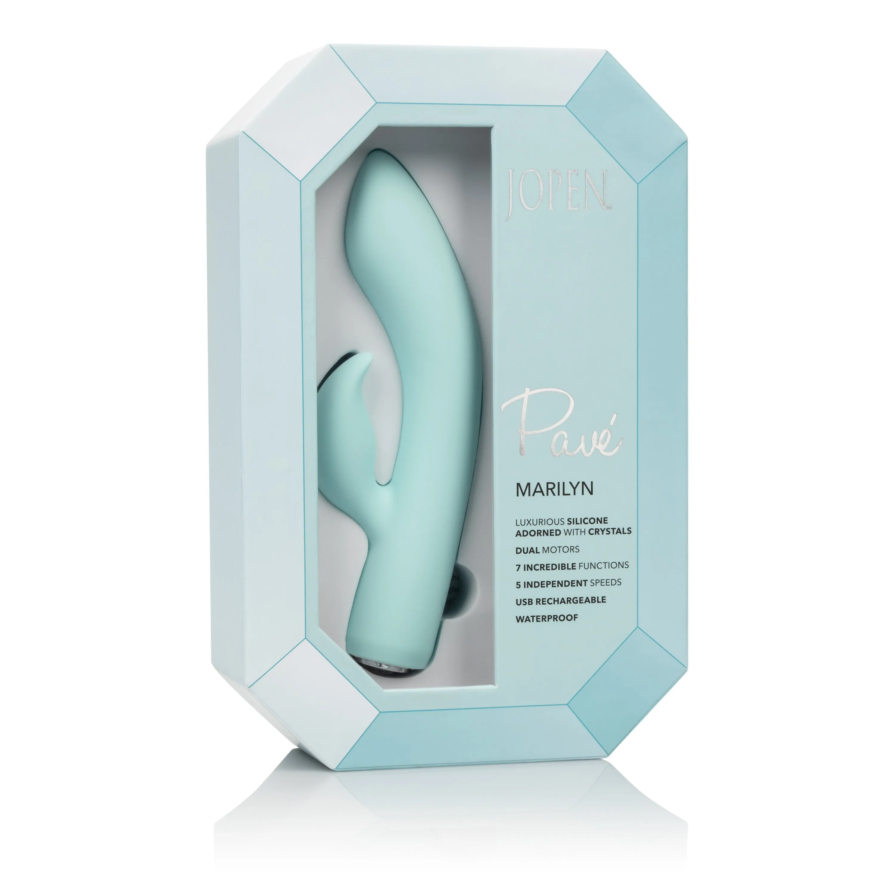Calexotics - Pave Silicone Rabbit Vibrator Marilyn (Blue)