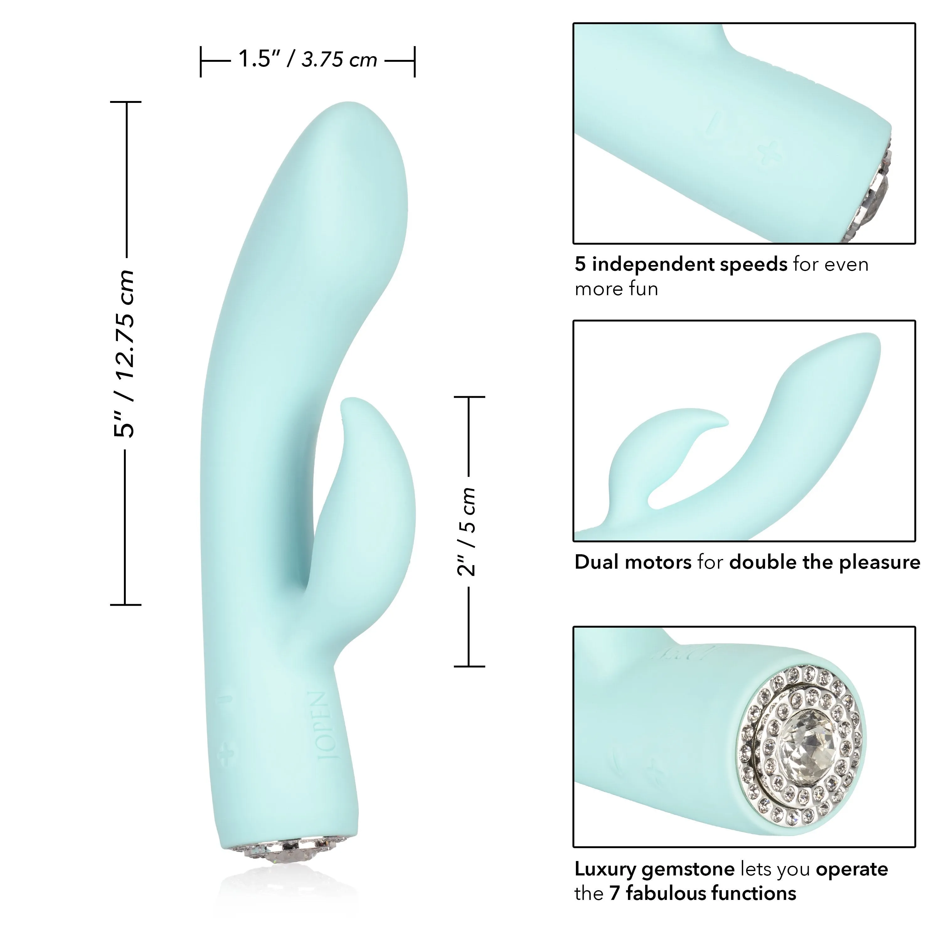 Calexotics - Pave Silicone Rabbit Vibrator Marilyn (Blue)