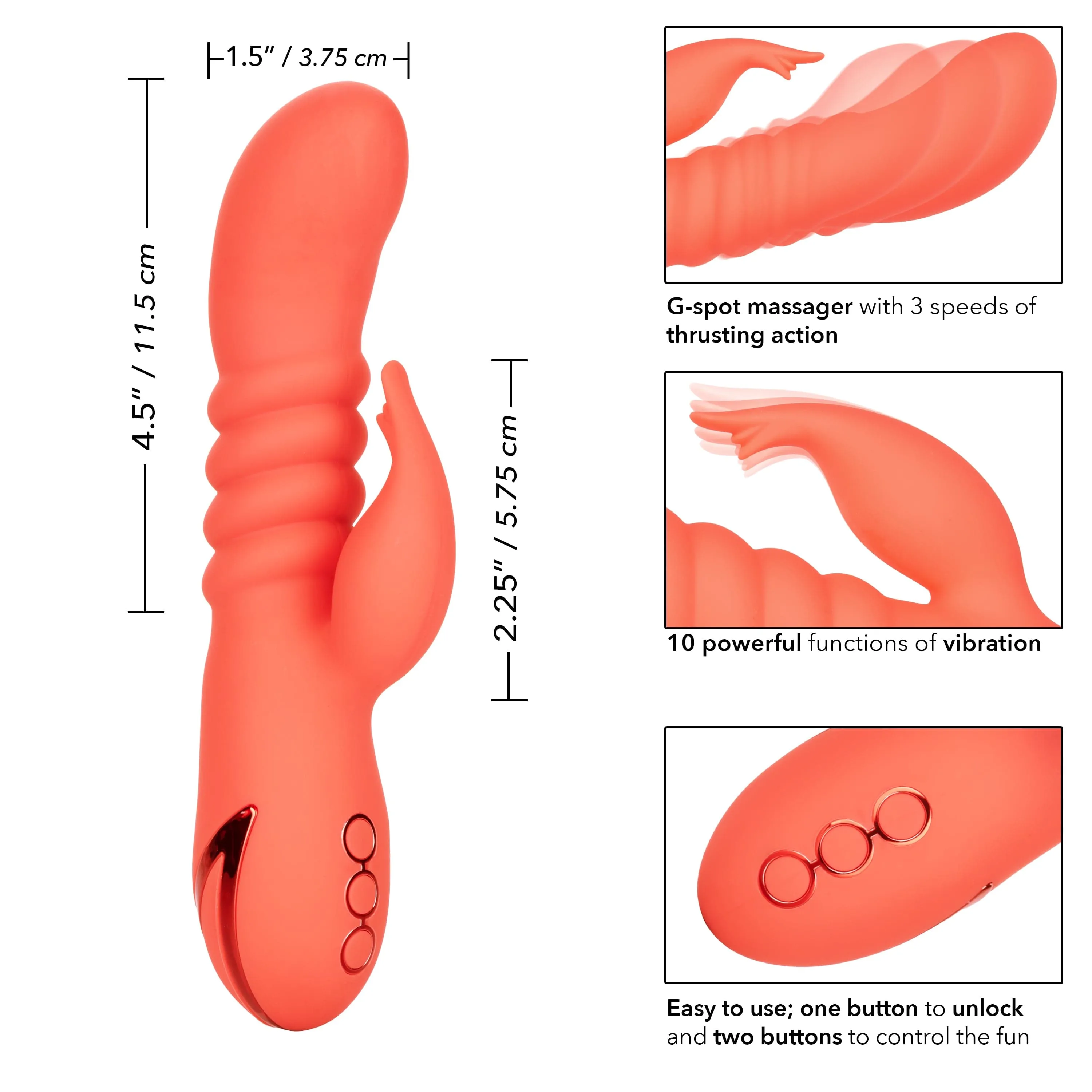 California Exotics - California Dreaming Orange County Cutie Rabbit Vibrator (Orange)