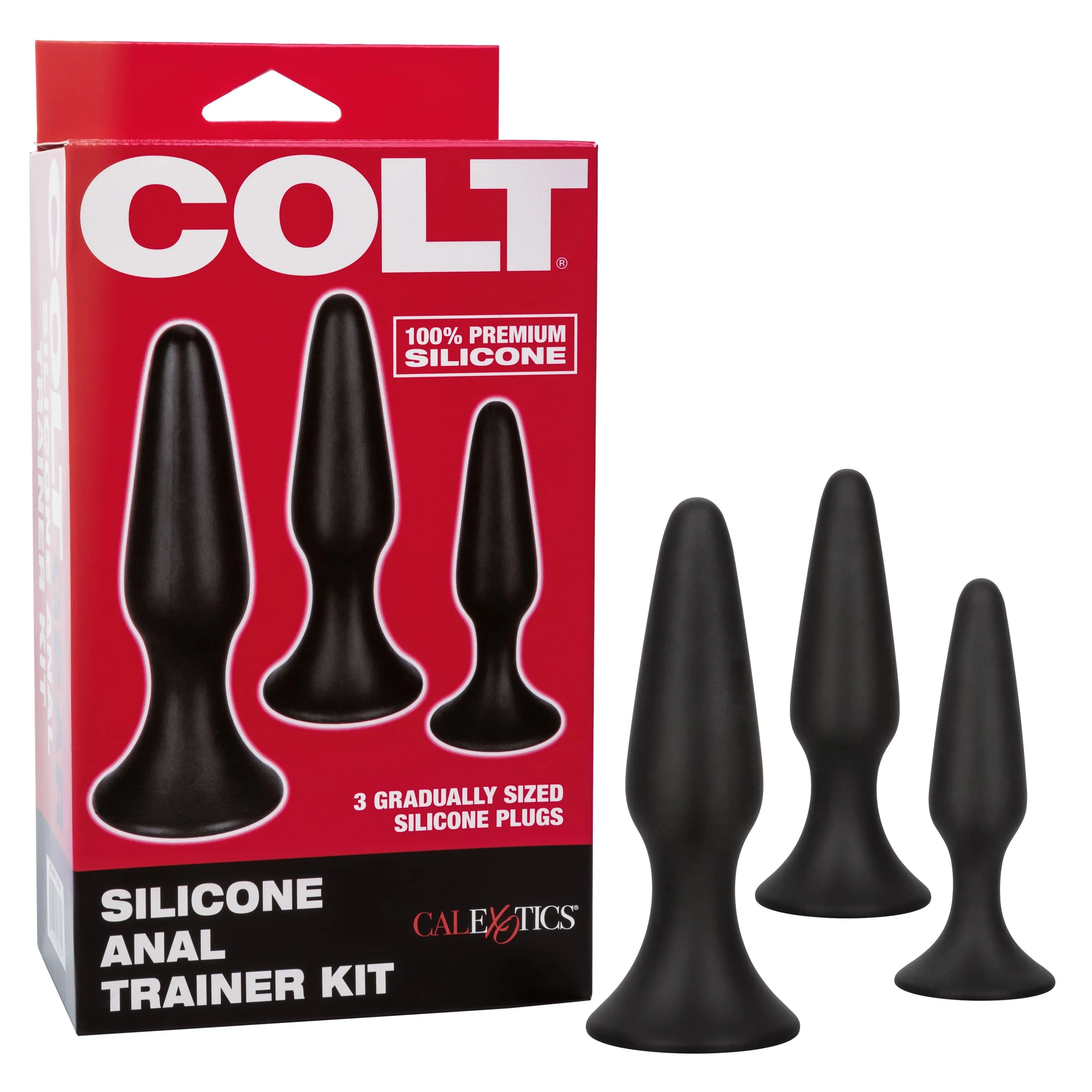 California Exotics - Colt Silicone Anal Trainer Kit 3 Plugs (Black)