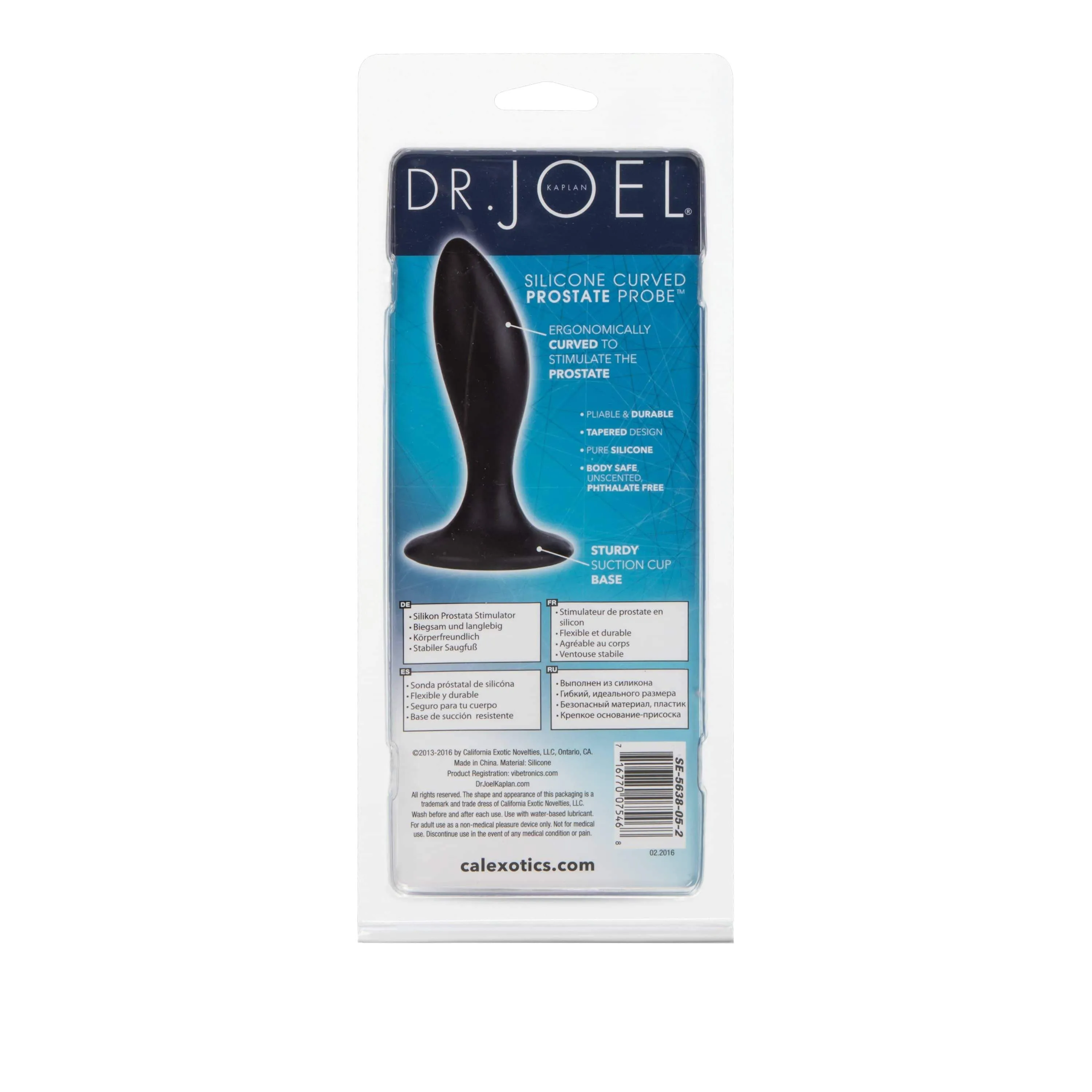 California Exotics - Dr Joel Kaplan Silicone Curved Prostate Probe Anal Plug (Black)