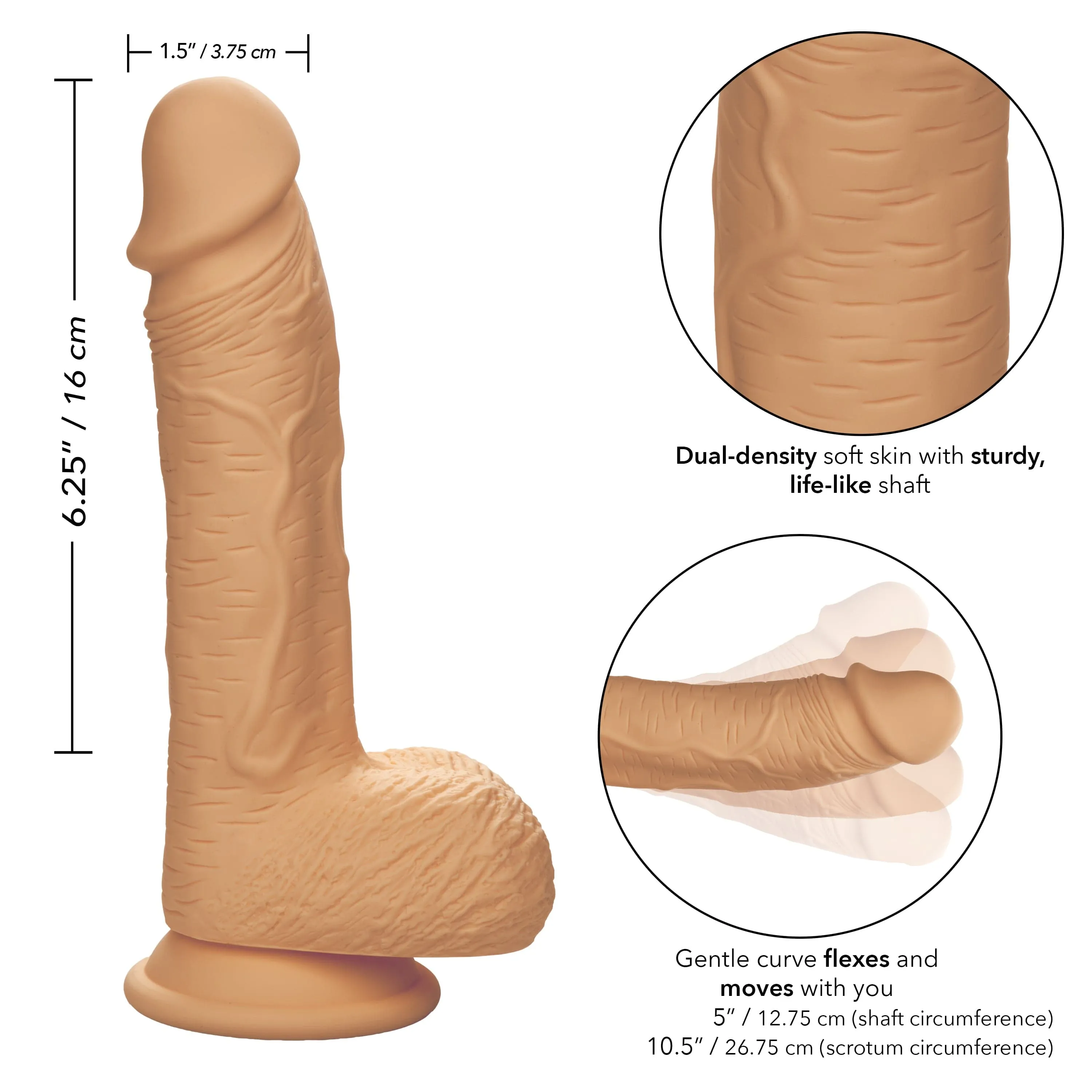 California Exotics - Dual Density Silicone Studs Realistic Dildo