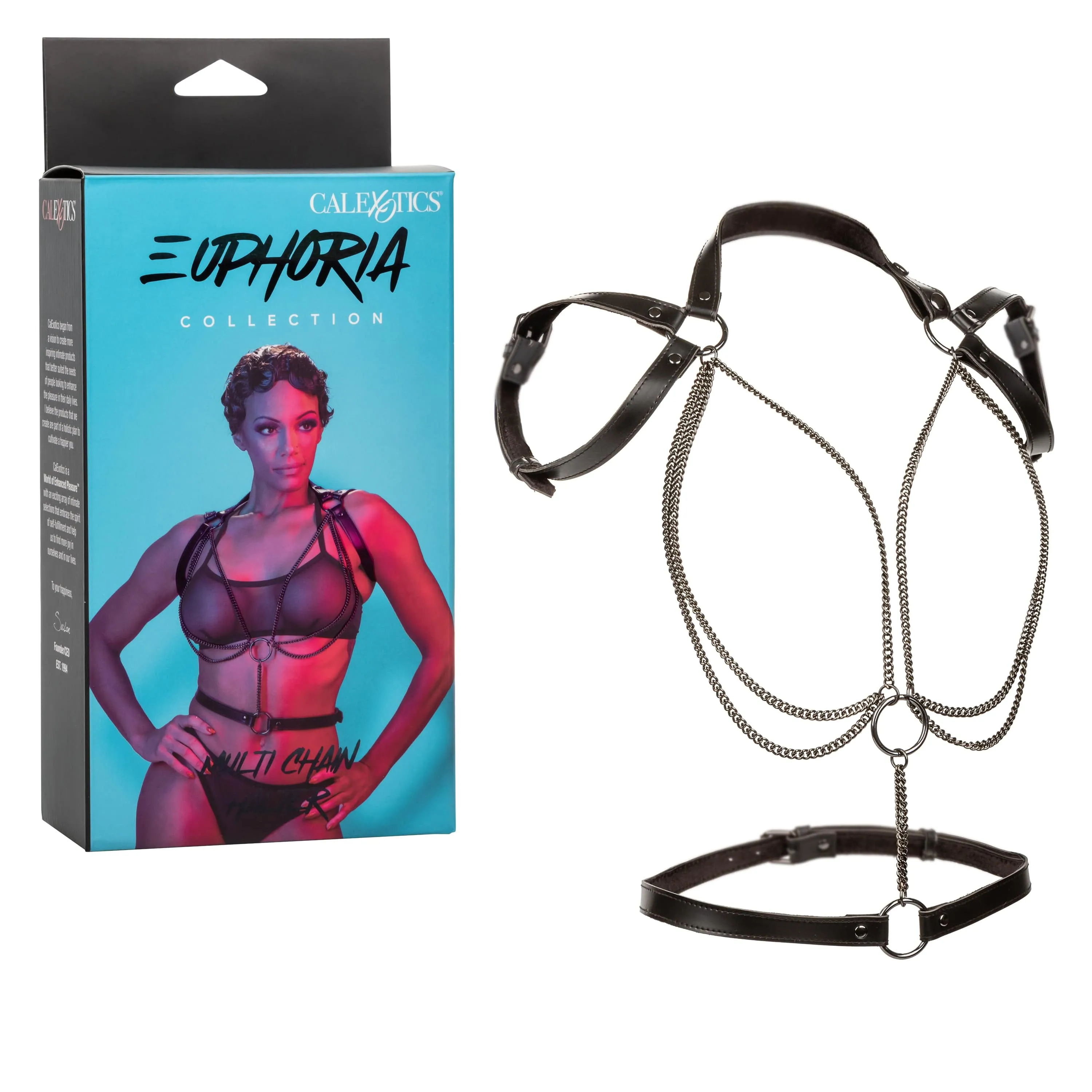 California Exotics - Euphoria Collection Multi Chain Halter Dress Accessory (Black)