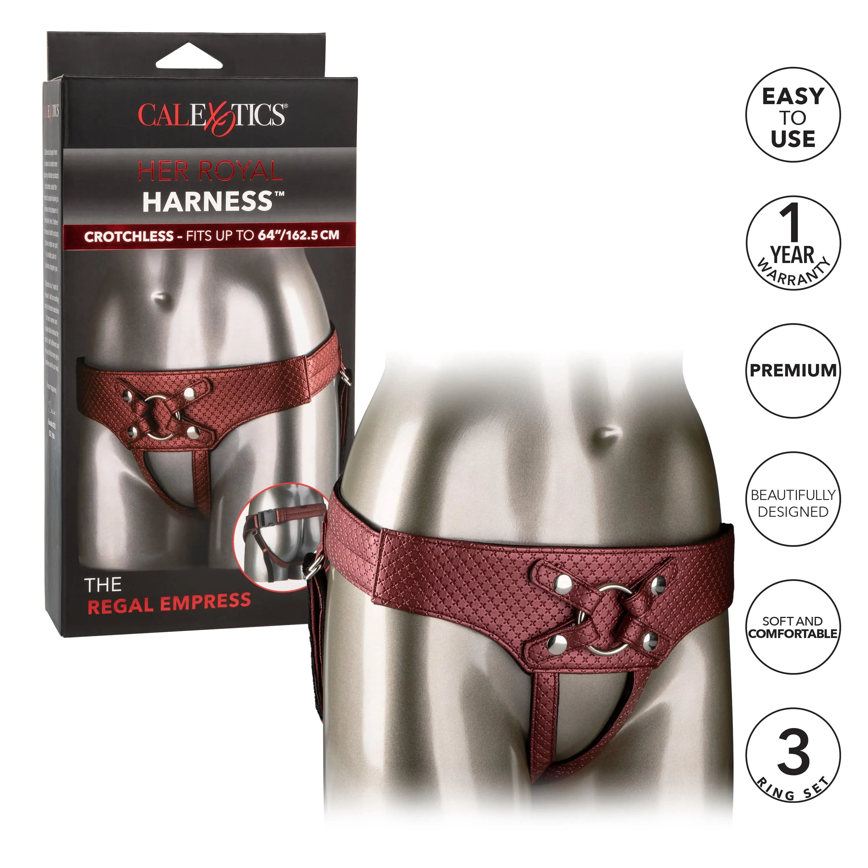 California Exotics - Her Royal Harness The Regal Empress Crotchless Strap On