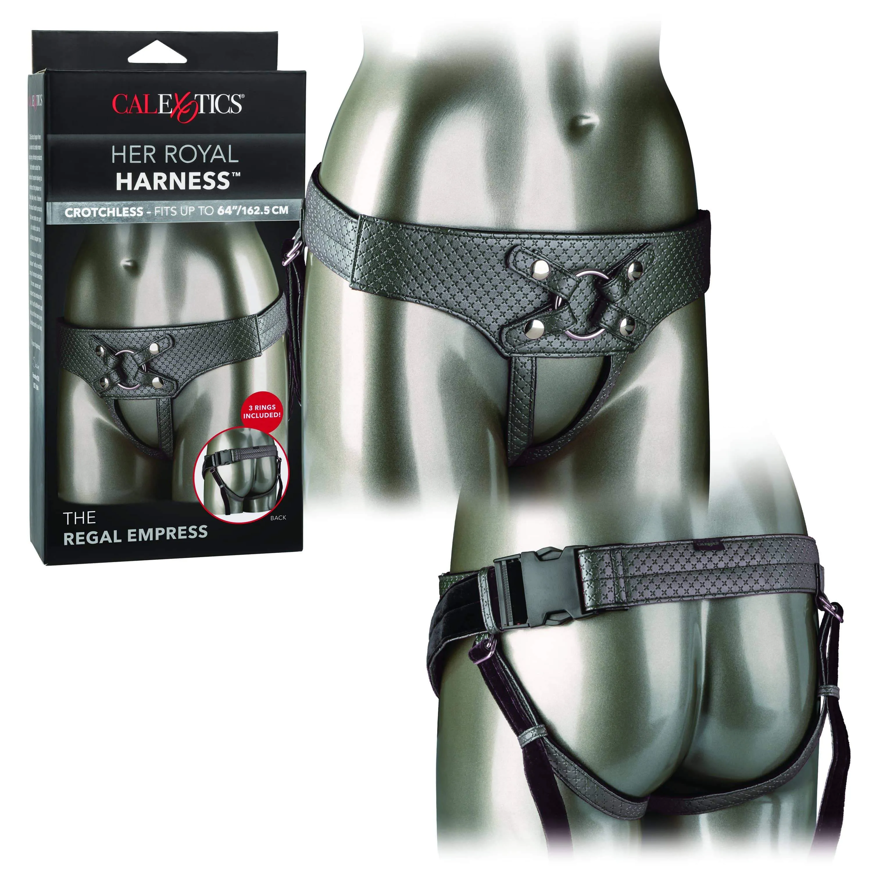 California Exotics - Her Royal Harness The Regal Empress Crotchless Strap On