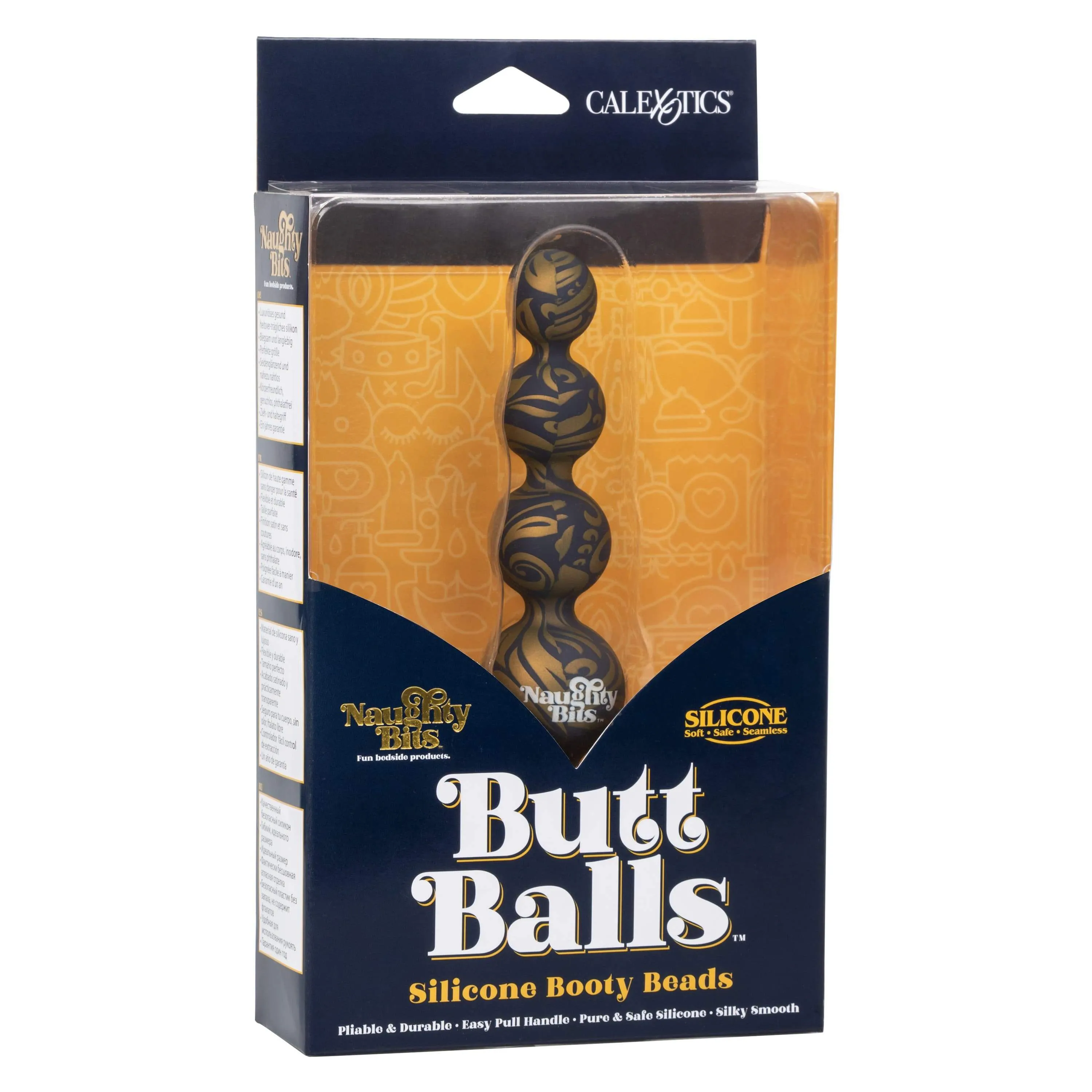 California Exotics - Naughty Bits Butt Balls Silicone Booty Beads (Black)