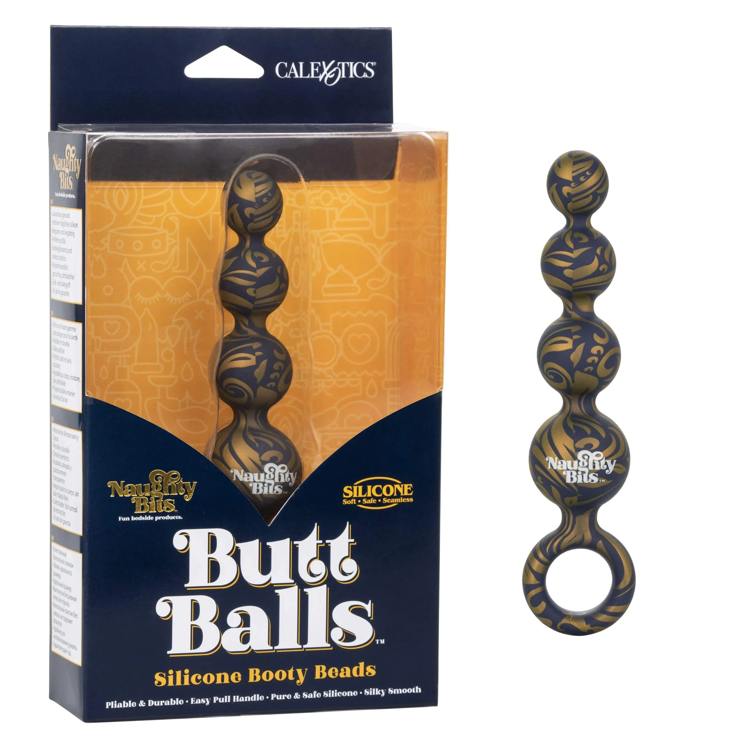 California Exotics - Naughty Bits Butt Balls Silicone Booty Beads (Black)