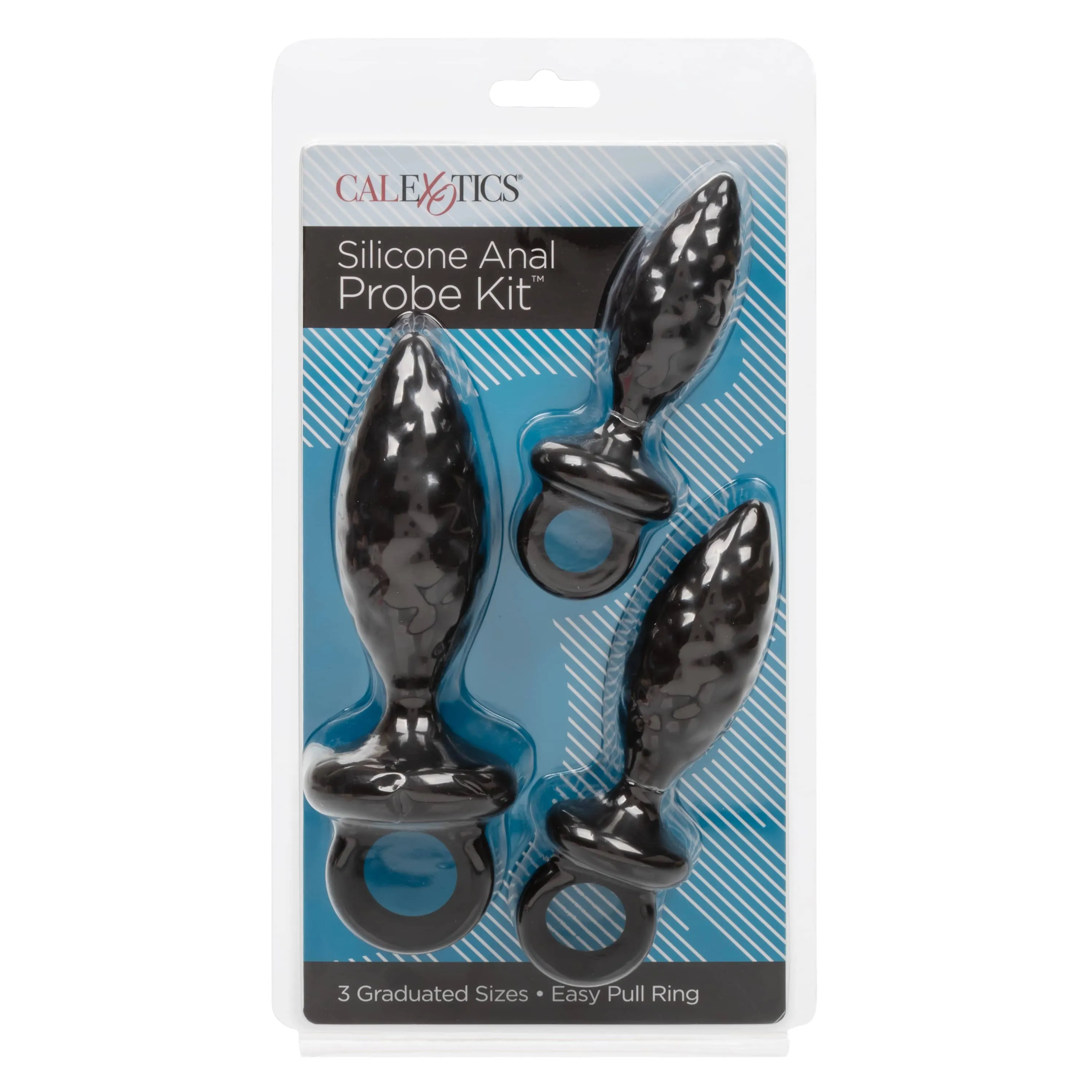 California Exotics - Silicone Anal Probe Kit 3 Plugs (Black)