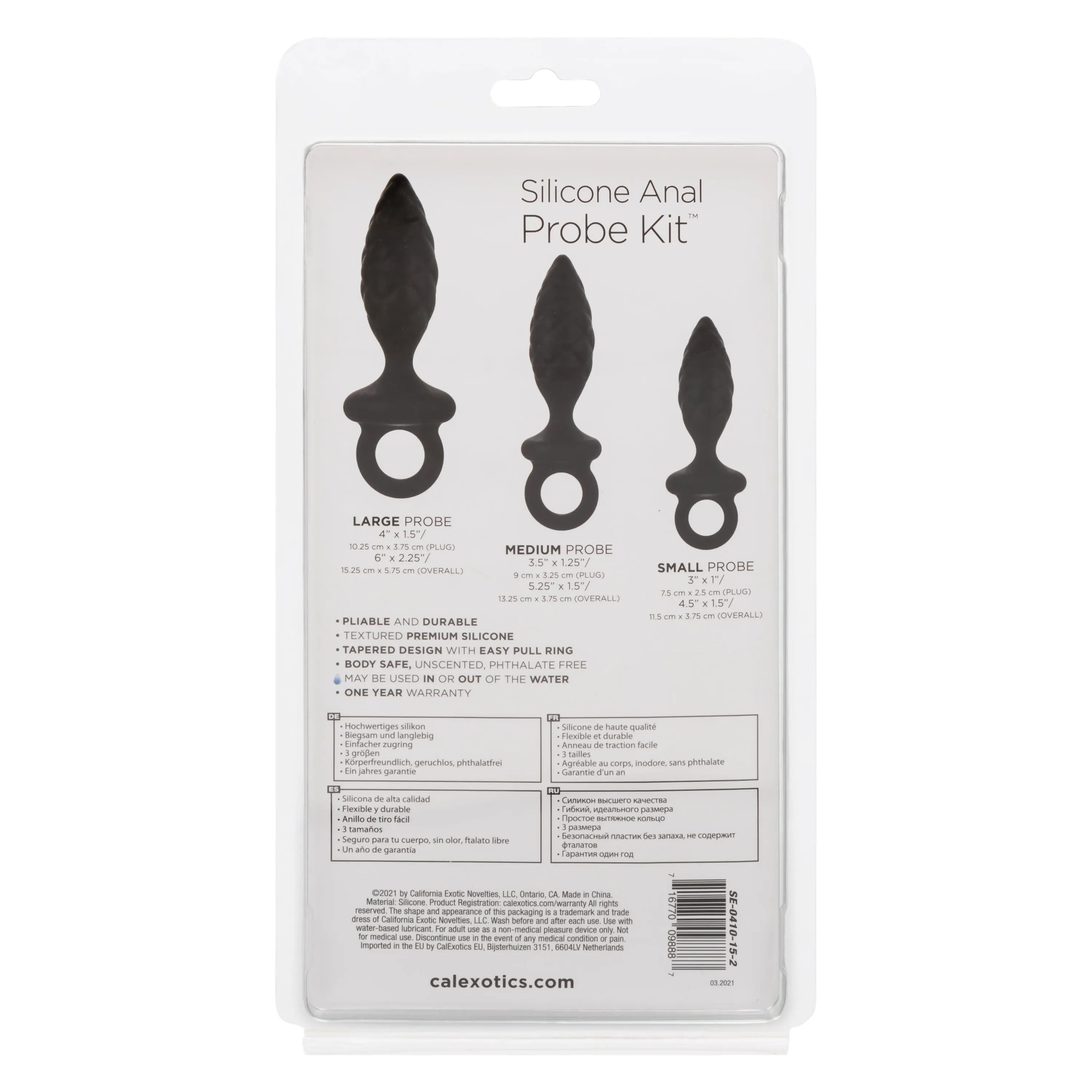 California Exotics - Silicone Anal Probe Kit 3 Plugs (Black)