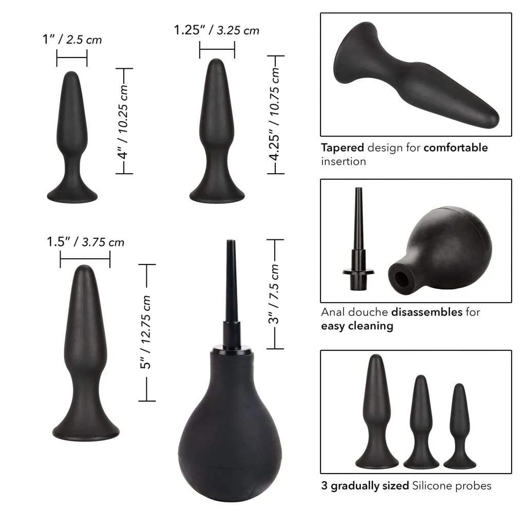 California Exotics - Ultimate Douche Plus Silicone Probes Anal Kit (Black)